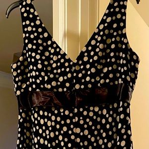 Womens black and white petite polkadot dress